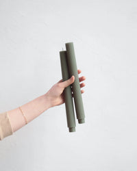 The Floral Society 10 Inch Fancy Taper Candles in Moss