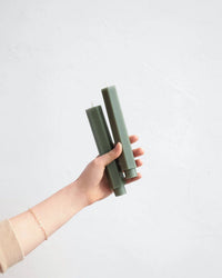 The Floral Society 6 Inch Fancy Taper Candles in Moss