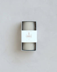 The Floral Society Fancy Ribbed Pillar Candle in Parchment