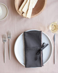 The Floral Society HOME Trellis Napkins in Smoke - S/2