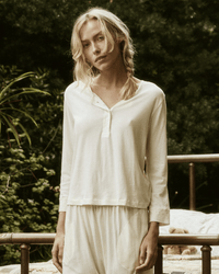 the Great The Crop Sleep Henley in Washed White