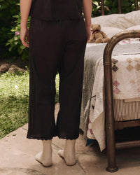 the Great The Eyelet Easy Sleep Pant in Black