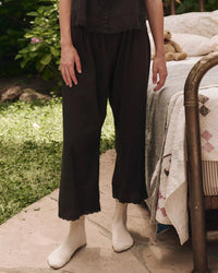 the Great The Eyelet Easy Sleep Pant in Black