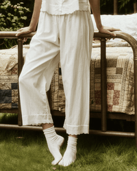 the Great The Eyelet Easy Sleep Pant in True White