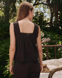 the Great Sleep The Eyelet Tank in Black