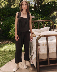 the Great Sleep The Eyelet Tank in Black