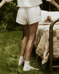 the Great The Eyelet Tap Short in True White