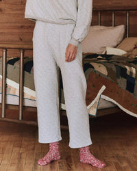 the Great Clothing The Quilted Pajama Pant in Heather Grey