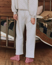the Great Clothing The Quilted Pajama Pant in Heather Grey
