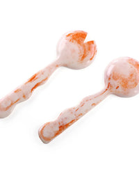 Resin Salad Server Set in Pink Ivory