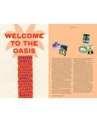 A graphic of a palm tree with HOT DATE! in bold red letters on the left, and two columns of text on the right with small colorful illustrations of Chronicle Books' ancient superfood cookbook covers scattered above the text.