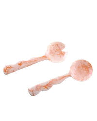 Resin Salad Server Set in Pink Ivory