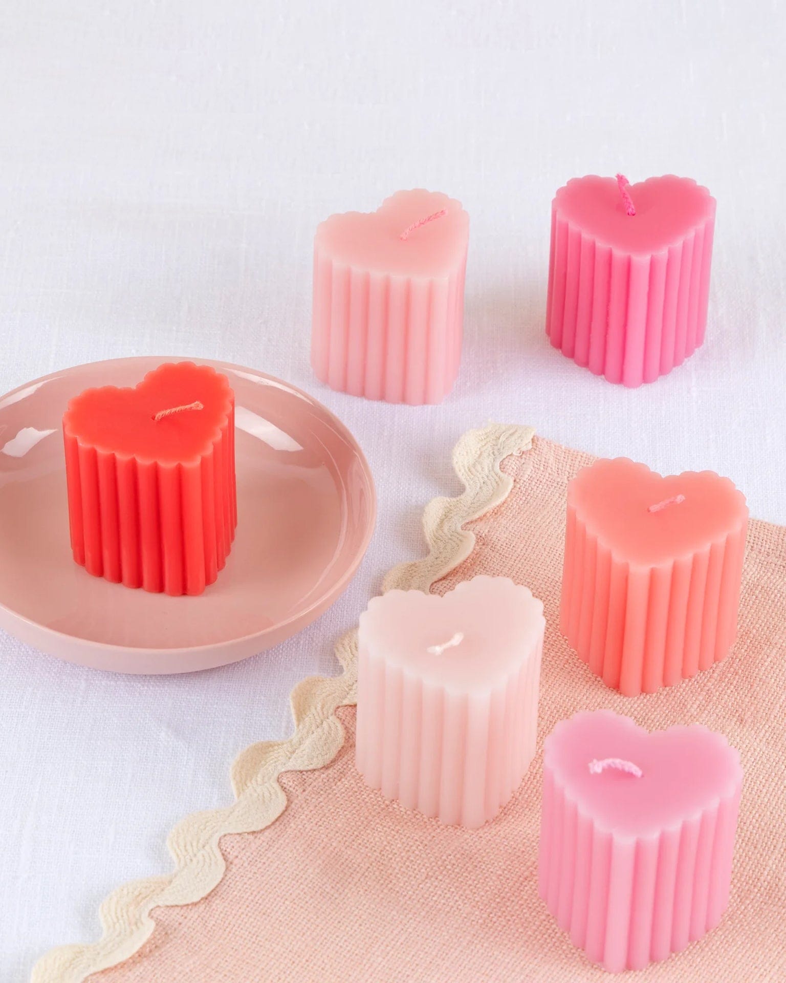 Meri Meri X Liberty Scalloped Heart Candles