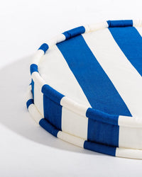 Circular Pillow - Crew Mediterranean Blue Stripe