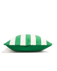 The Business & Pleasure Co Euro Throw Pillow - Crew Canyon Green Stripe is displayed flat on a white background, ideal as an outdoor throw pillow.
