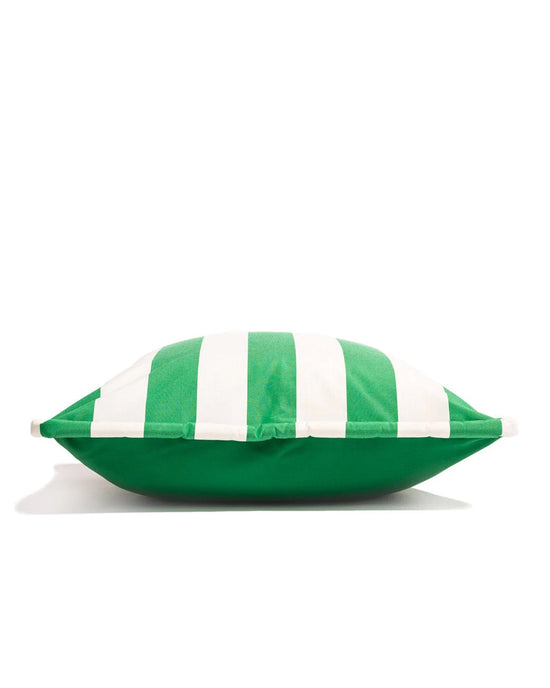 The Business & Pleasure Co Euro Throw Pillow - Crew Canyon Green Stripe is displayed flat on a white background, ideal as an outdoor throw pillow.