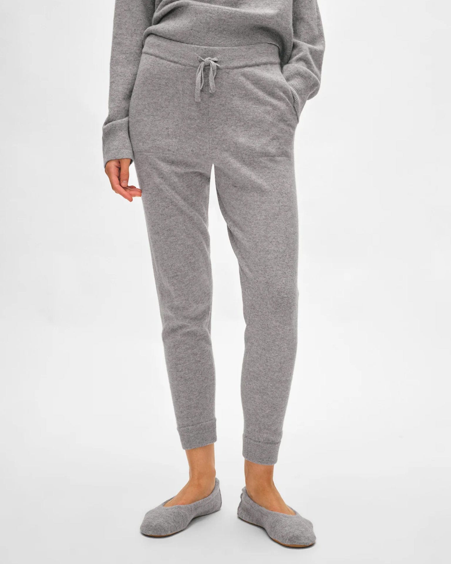 Cashmere Jogger in Grey Heather