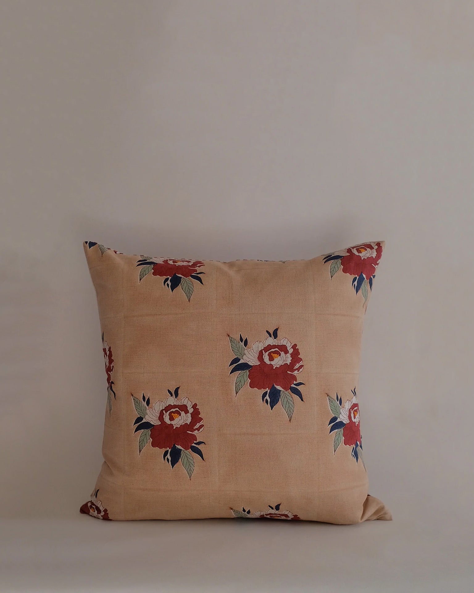Babita Linen Pillow - 18 x 18 in Red