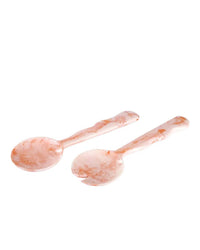 Resin Salad Server Set in Pink Ivory