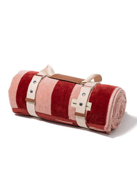 Beach Blanket - Terry Terracotta Stripe