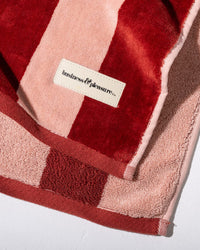 Beach Towel - Terry Terracotta Stripe
