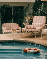Circular Pillow - Laurens Pink Stripe
