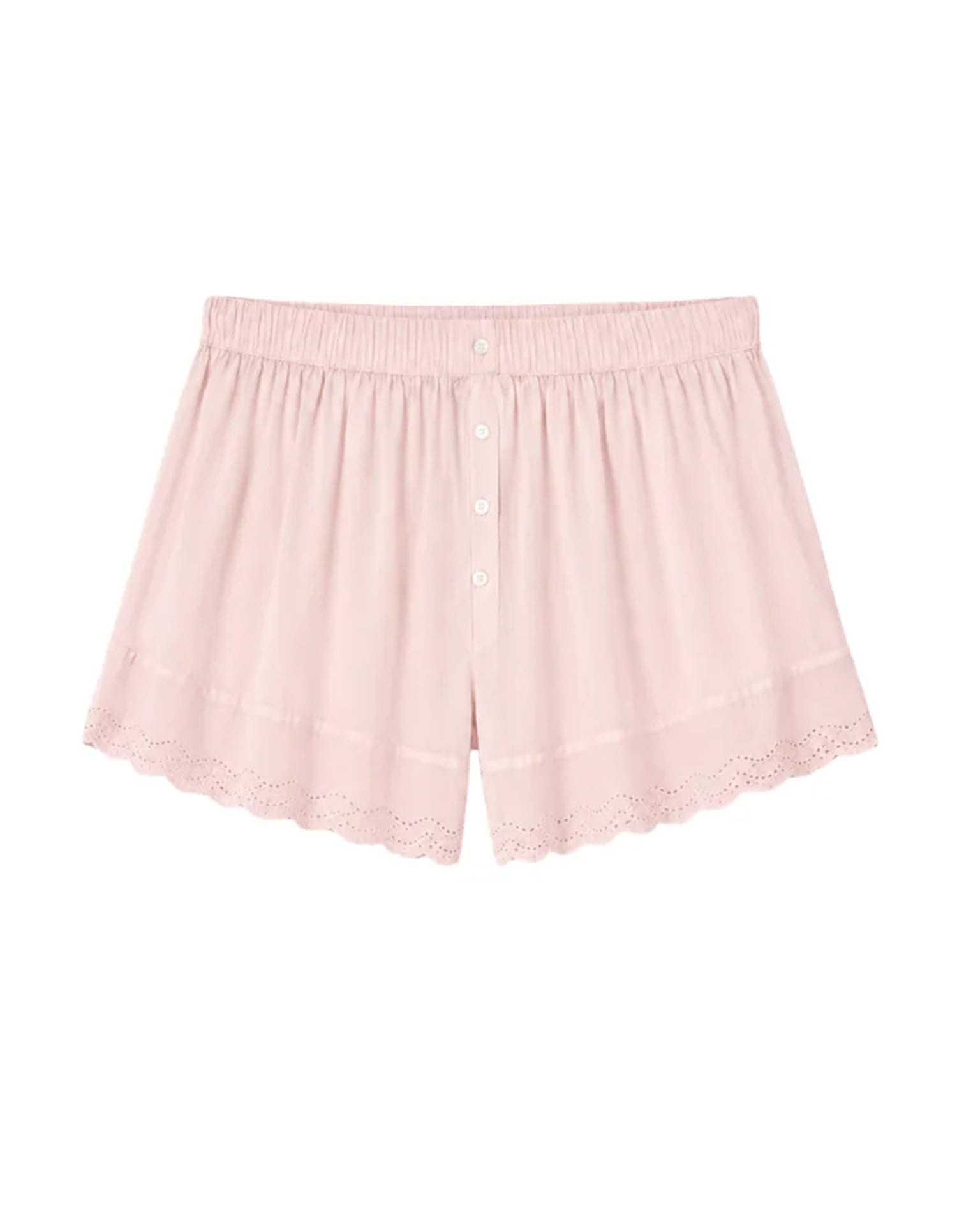 The Eyelet Tap Short in Washed Rose