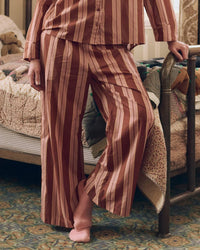 The Smocked Sleep Pant in Ganache Stripe