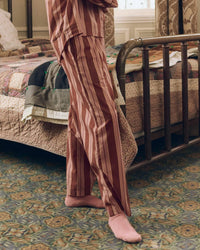The Smocked Sleep Pant in Ganache Stripe