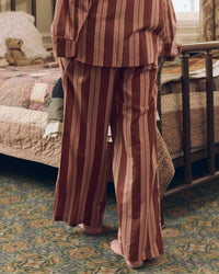 The Smocked Sleep Pant in Ganache Stripe