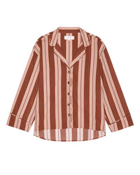 The Pajama Shirt in Ganache Stripe