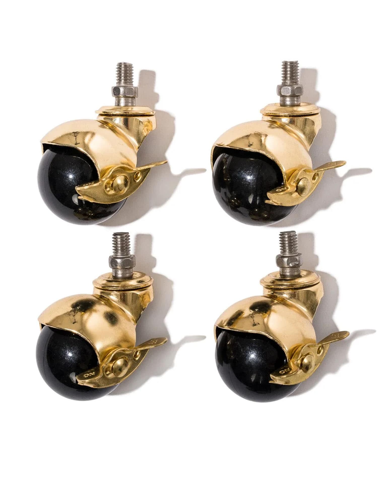 Ball Caster Wheels S/4 - Gold/Black