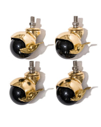 Ball Caster Wheels S/4 - Gold/Black