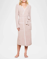 Barefoot Dreams CCL Contrast Ribbed Robe in Willow/Pearl