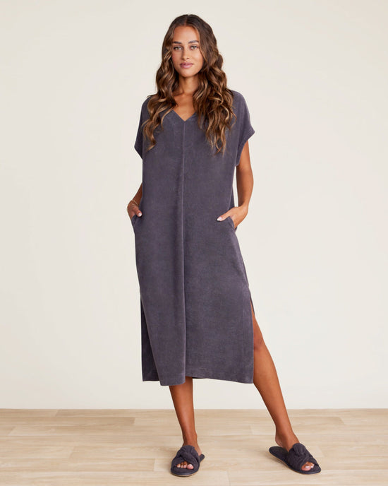 Barefoot Dreams Cozyterry Caftan in Carbon