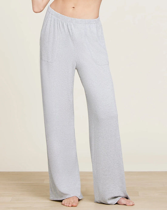 Barefoot Dreams MC Ultra Soft Rib Patch Pocket Pant in Heather Gray