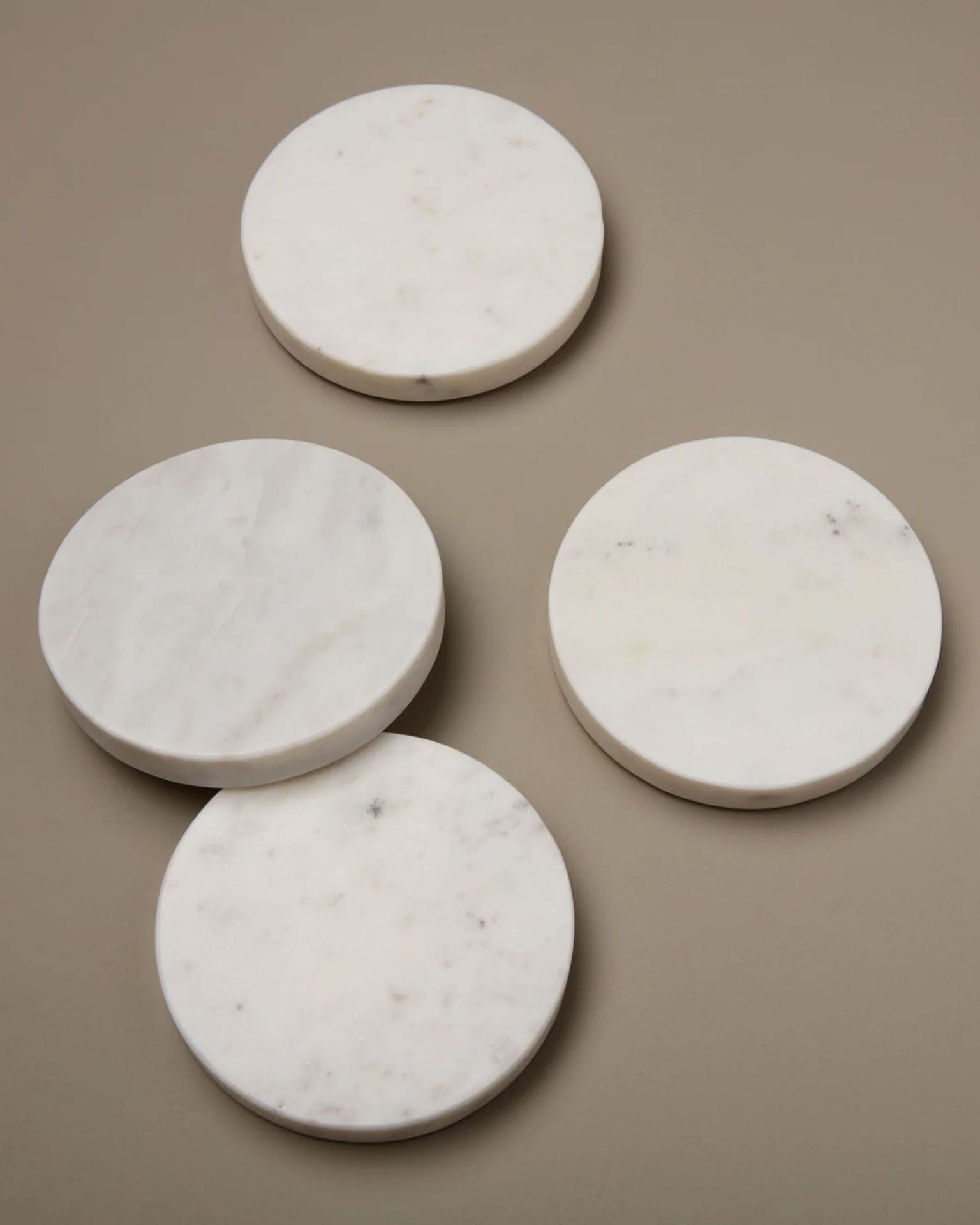 White Marble Coasters S/4
