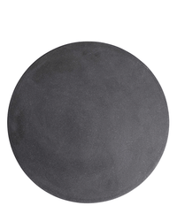 The Bergs Potter 13.8 inch Rolling Stone Plant Trolley in grey terrazzo features a smooth, flat, round surface and is shown on a plain white background.