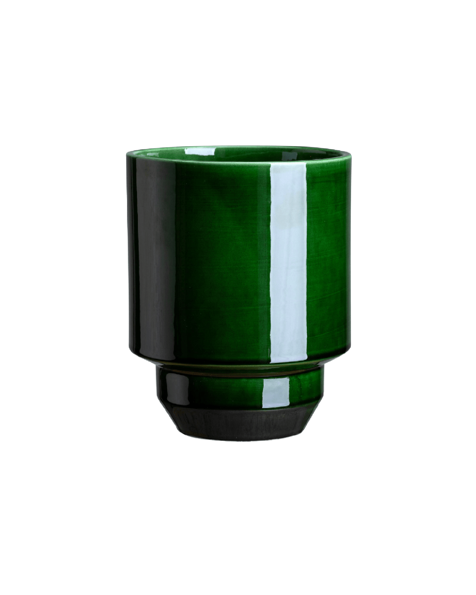 Hoff Glazed 5.5 inch Cachepot in Emerald Green