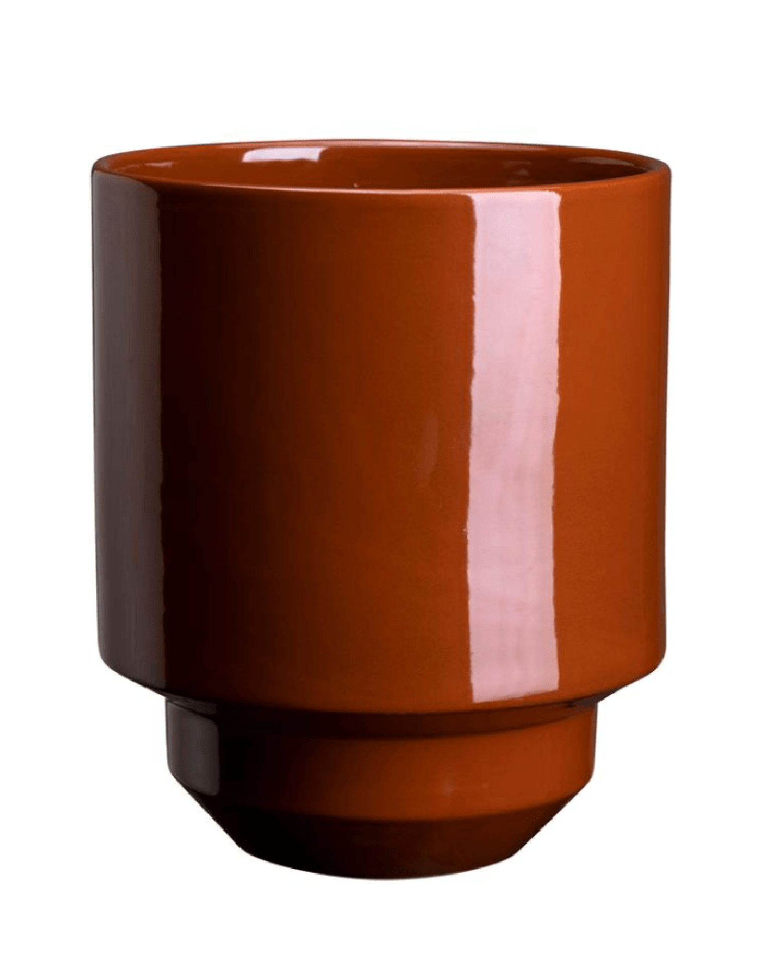 Hoff Glazed 7.1 inch Cachepot in Rusty Red