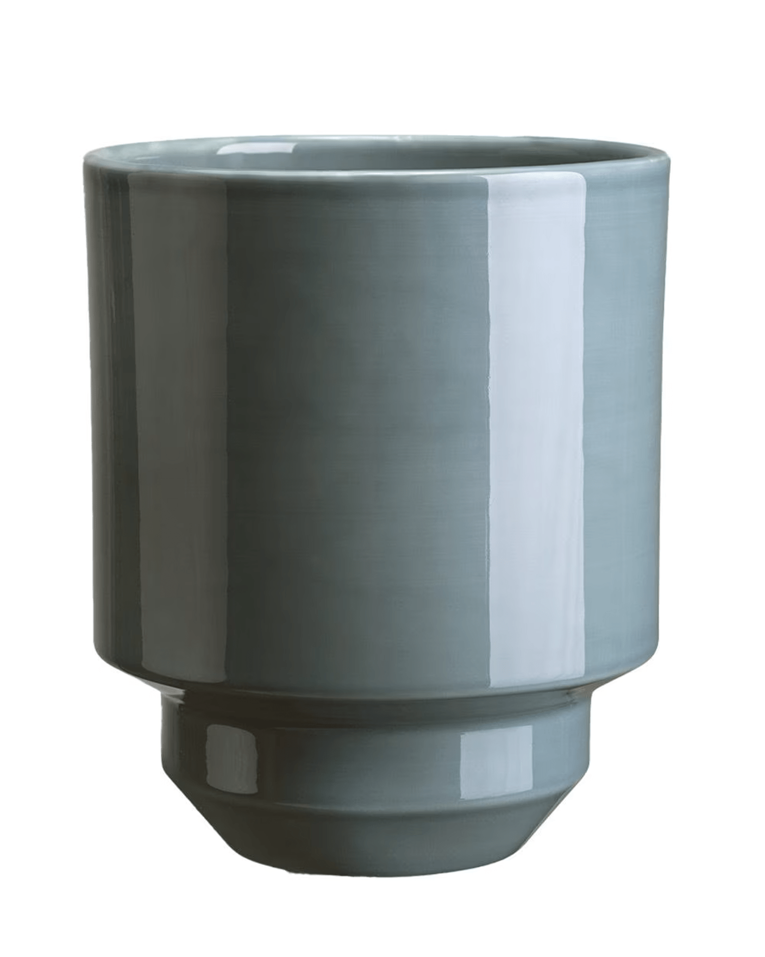 Hoff Glazed 7.1 inch Pot in Misty Blue