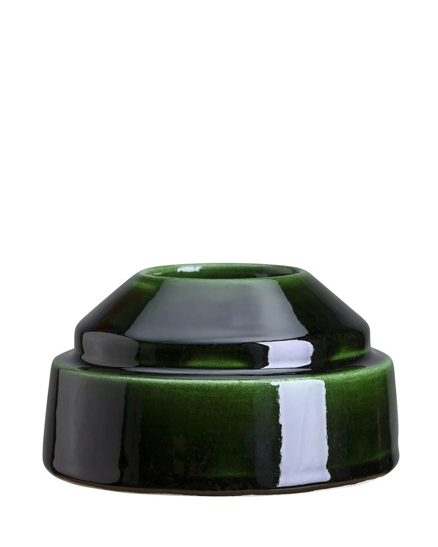 Bergs Potter Hoff Glazed Emerald Green Candleholder - Thumbnail 2