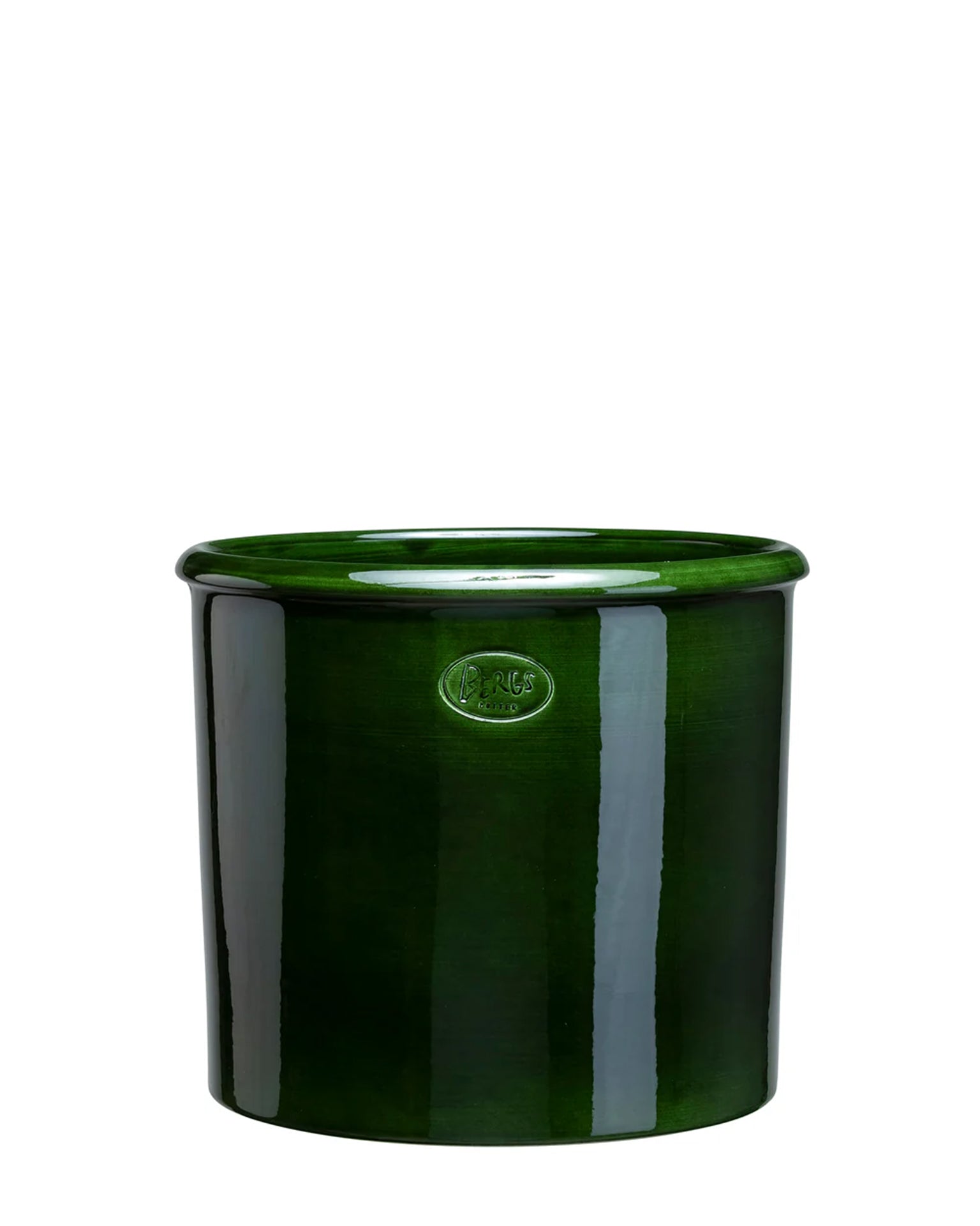 Modena Glazed 13.8 inch Cachepot in Emerald Green
