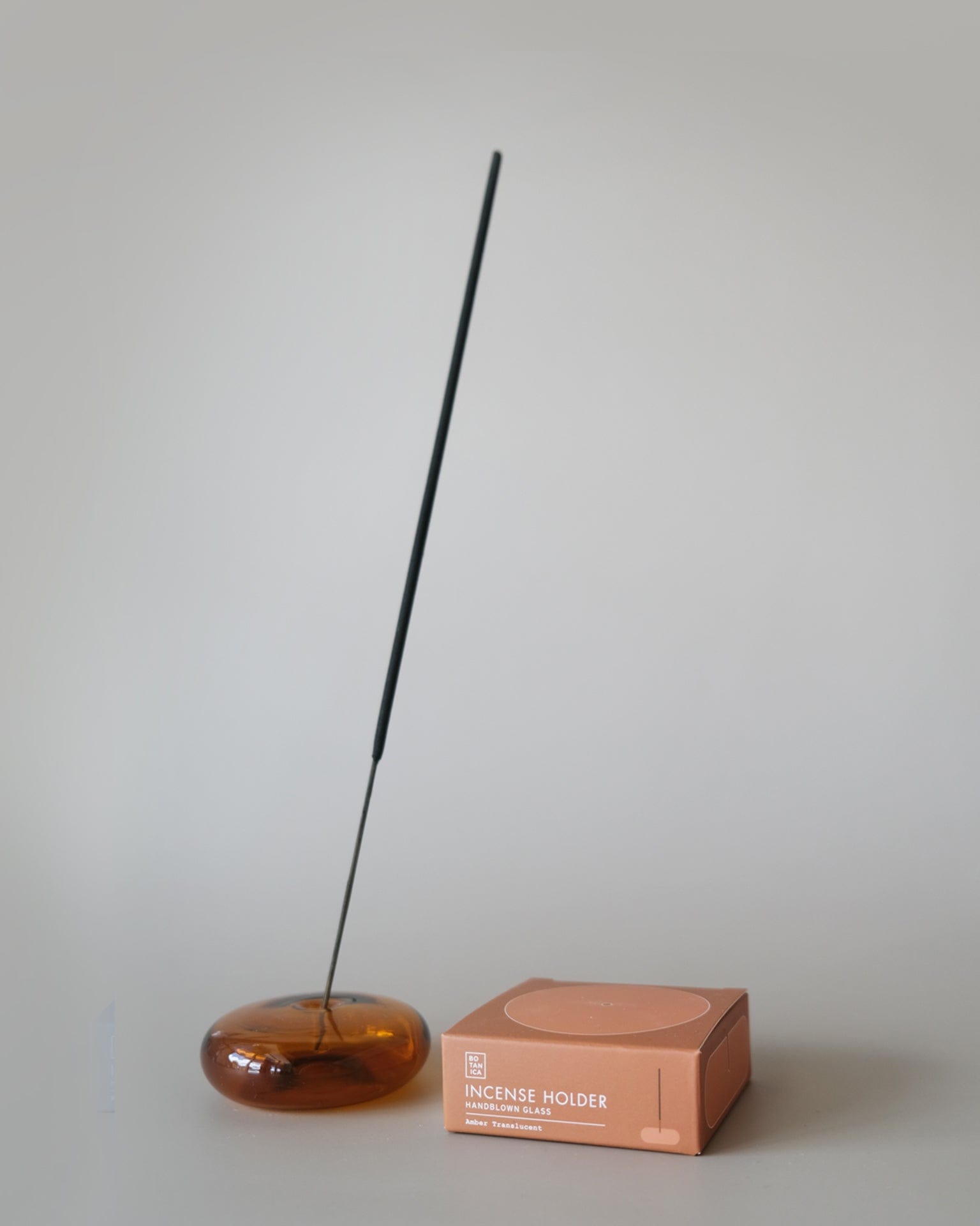 Bubble Glass Incense Holder - Amber Glass