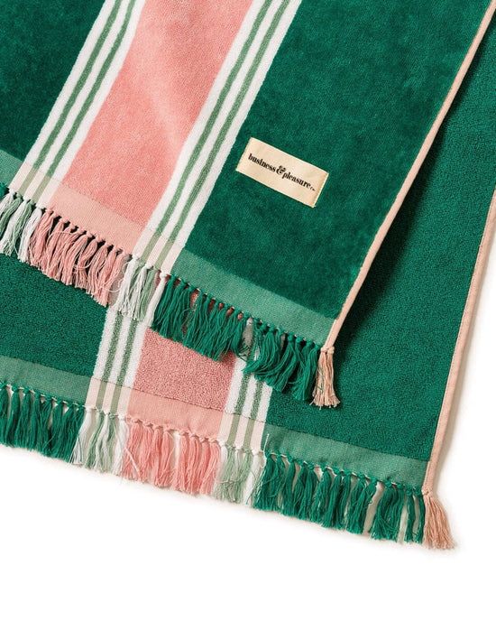 Business & Pleasure Co Beach Blanket - Bistro Green Stripe 