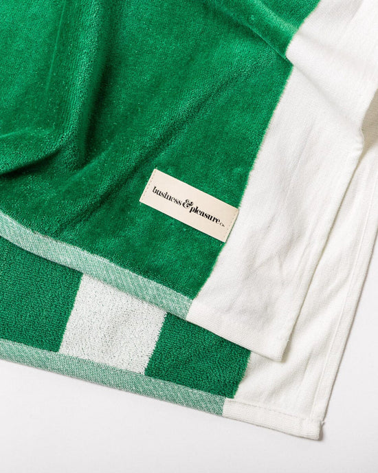 Business & Pleasure Co Beach Blanket - Crew Canyon Green Stripe 
