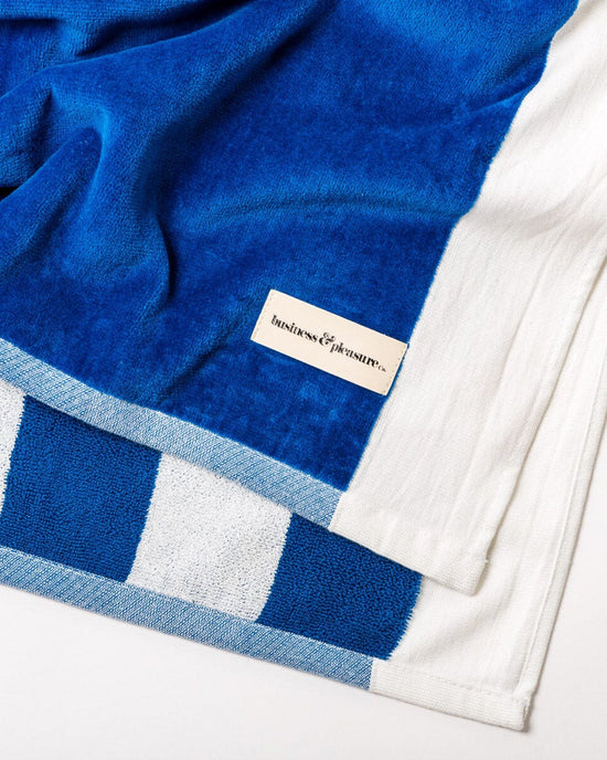 Business & Pleasure Co Beach Blanket - Crew Mediterranean Blue Stripe 
