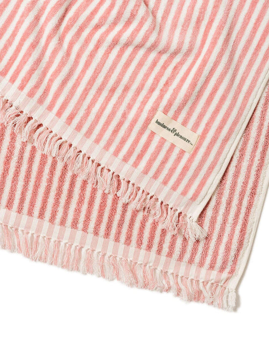 Business & Pleasure Co Home Beach Blanket - Laurens Pink Stripe