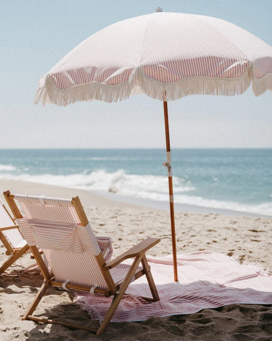 Business & Pleasure Co Home Beach Blanket - Laurens Pink Stripe