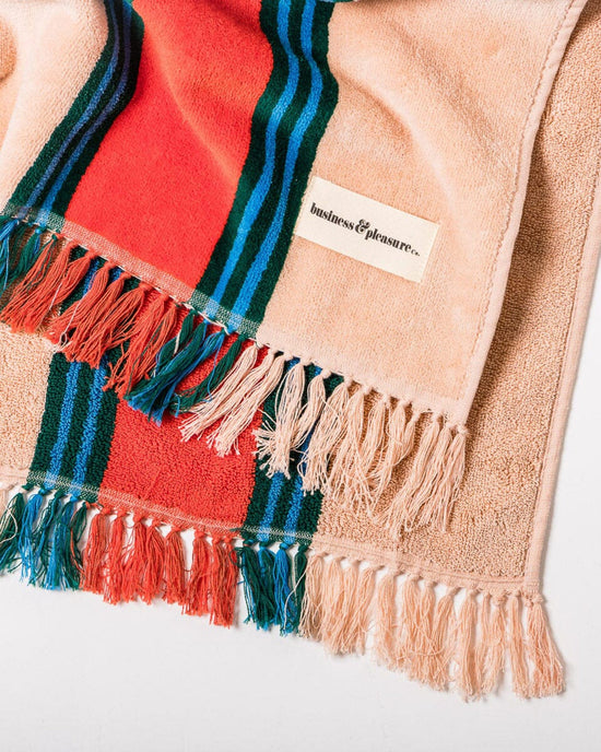Business & Pleasure Co Beach Towel - Bistro Dusty Pink Stripe 